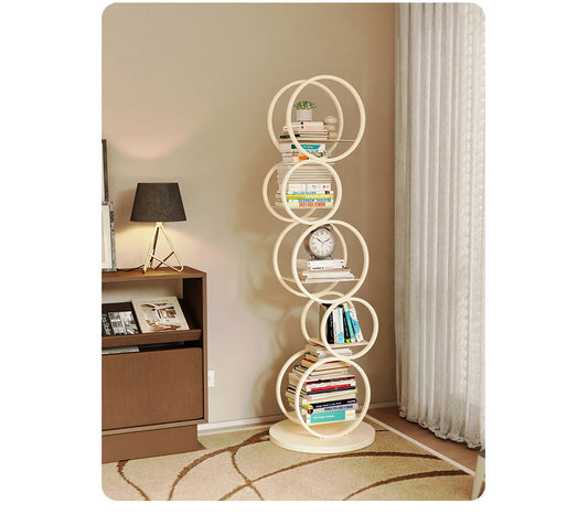 Circular Origami-Inspired Folding Shelf - Modular Storage & Bookshelf Art Piece