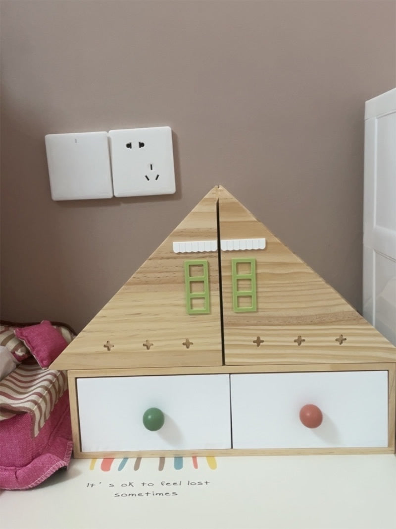 Cabin Wooden Storage Box, Bookends, Desk Organizer