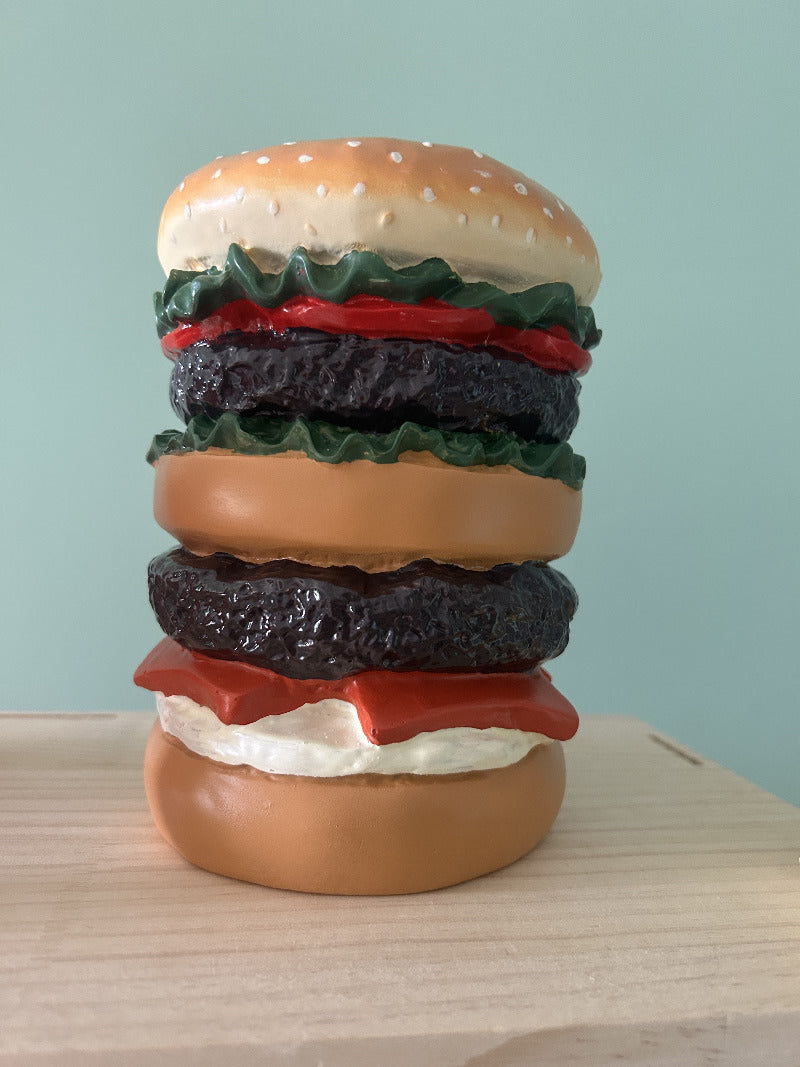 Creative hamburger piggy bank, funny desktop decoration, holiday gift