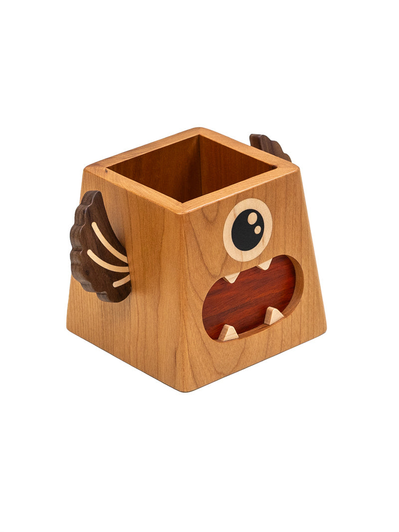 Cute Monster Wooden Pen Holder – Whimsical Desk Organizer for Pens, Pencils & Stationery