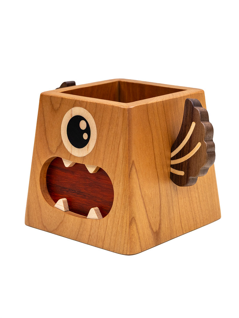 Cute Monster Wooden Pen Holder – Whimsical Desk Organizer for Pens, Pencils & Stationery