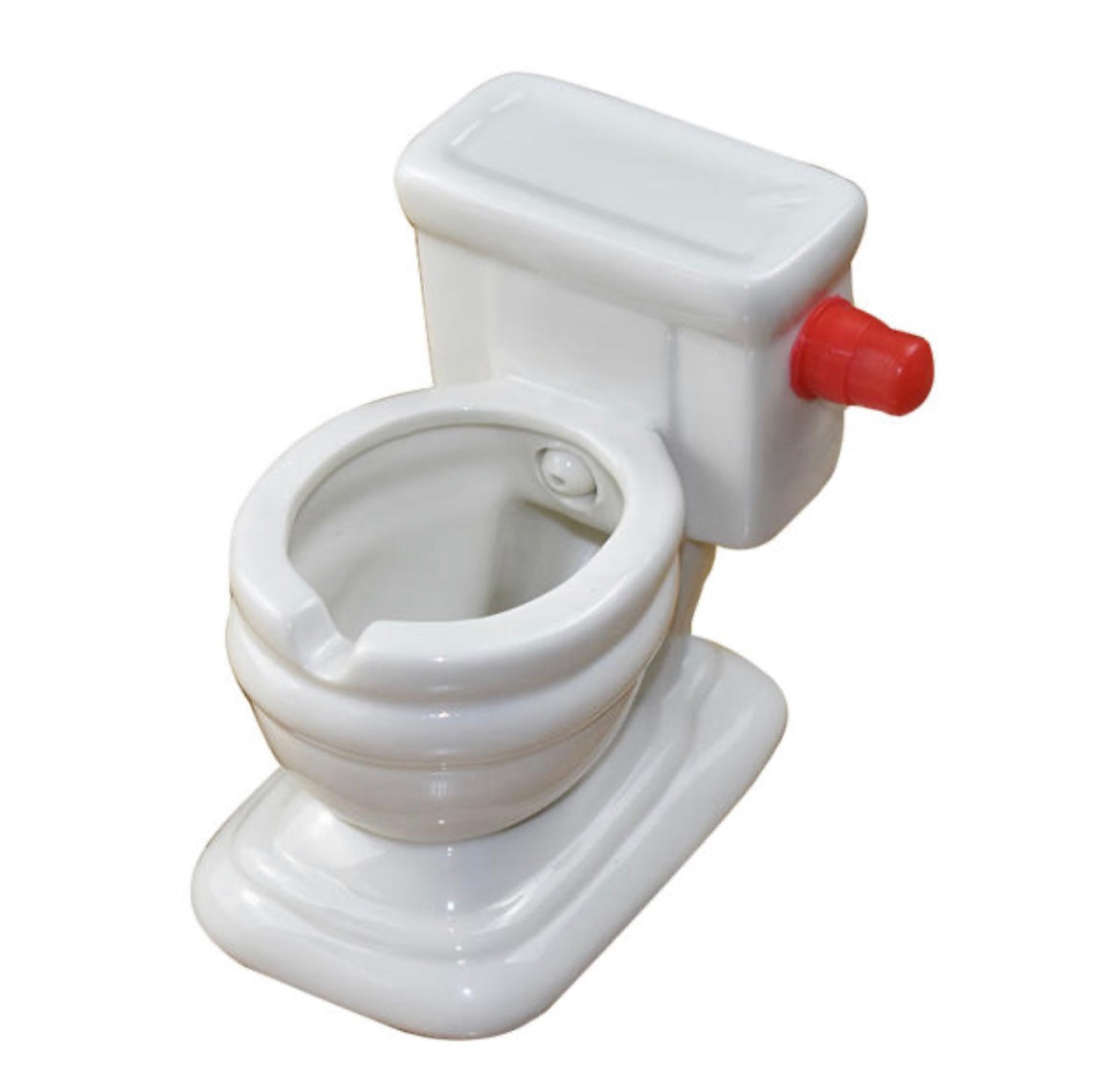 Funny toilet ashtray that sprays water