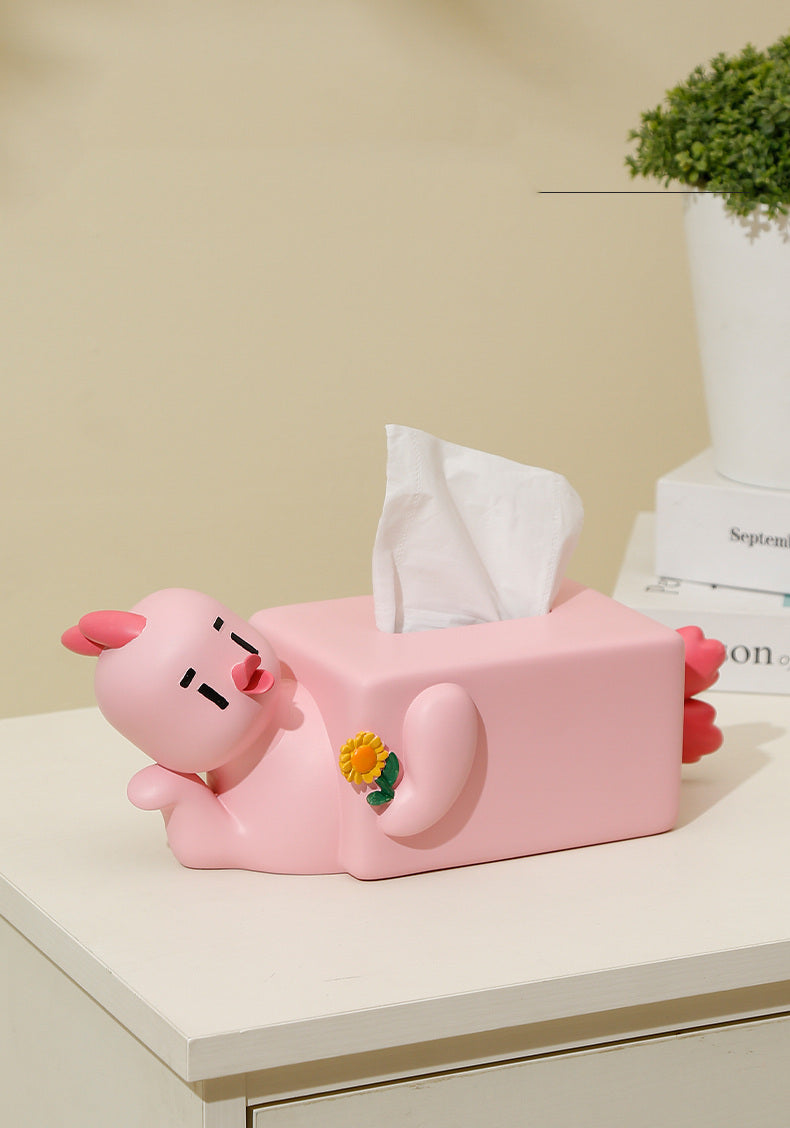 Lazy Little Yellow Duck Tissue Box, Desktop Decoration