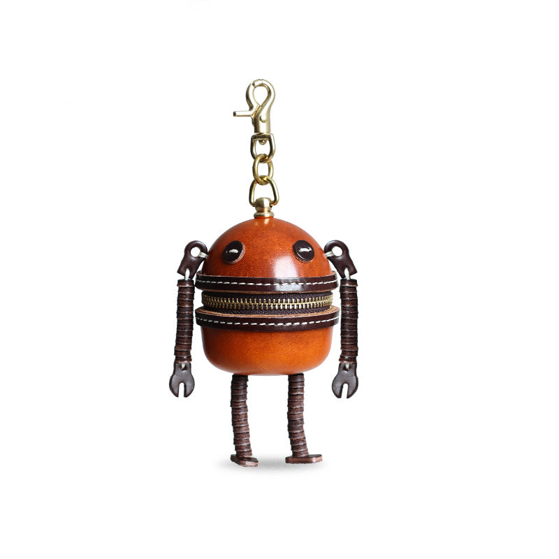 Industrial Style Leather Mini Robot Storage Packge - Stylish and Functional Coin Wallet