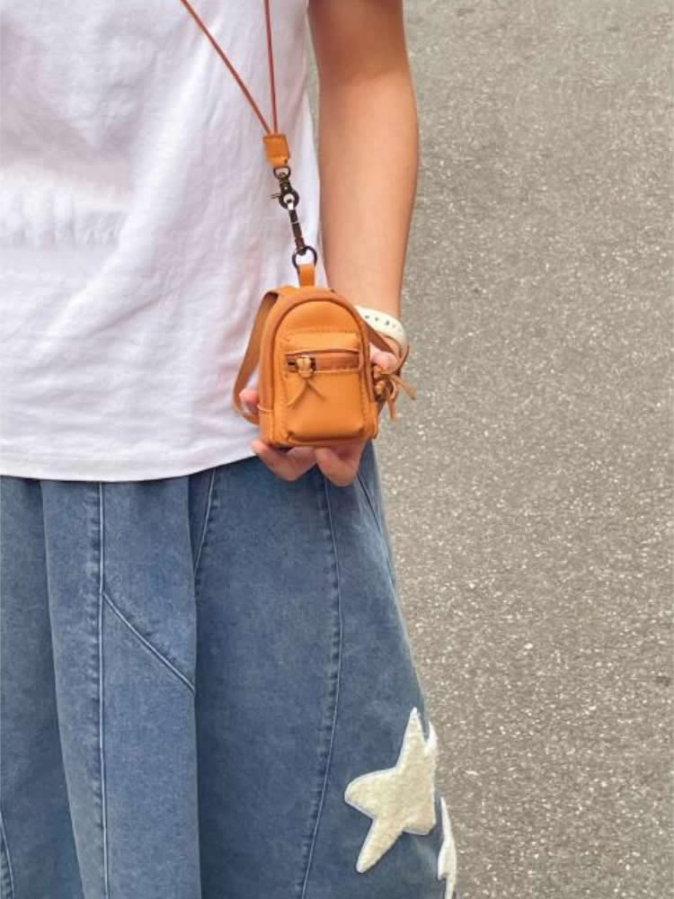 Mini Backpack Purse - Vintage Crazy Horse Leather Coin Wallet