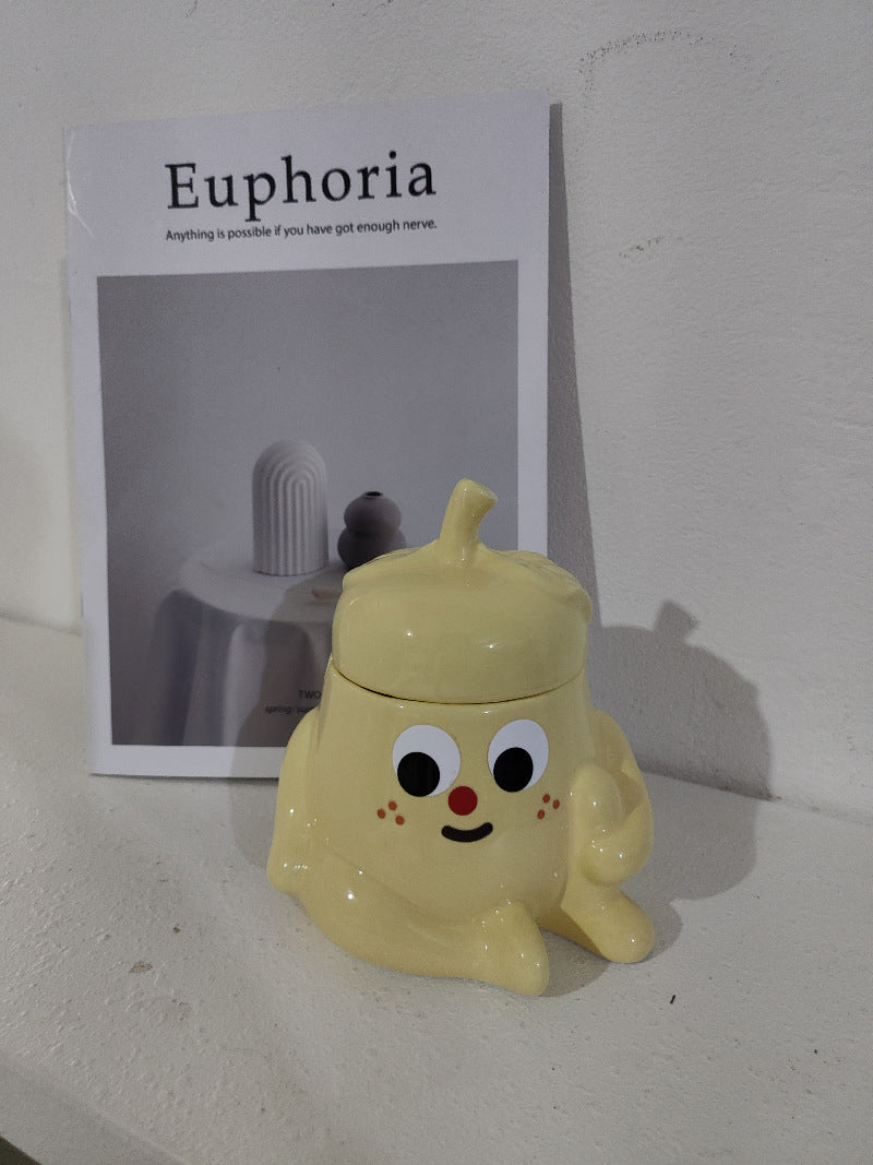 Fun Cartoon Fruit Doll Ceramic Ashtray