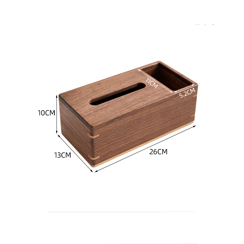 Wooden Desktop Organization Storage,Tissue Box, Black Walnut Classic Design