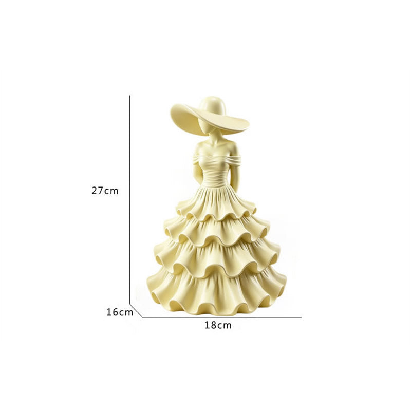 Abstract Art Faceless Lady Resin Sculpture,Modern Minimalist Female Figurine, Luxury Tabletop Decor Statue for Entryway Dresser, Romantic Housewarming Gift