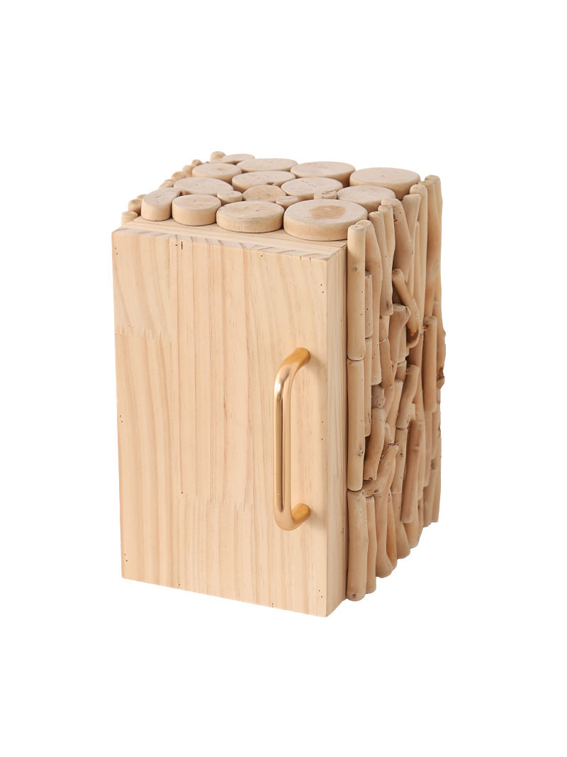 Abstract Refrigerator-Style Wooden Jewelry Box, Desktop Organizer Storage Box