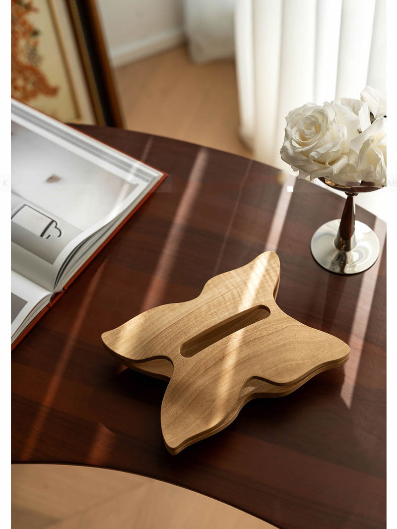 Abstract wooden butterfly art tissue box, simple office decoration