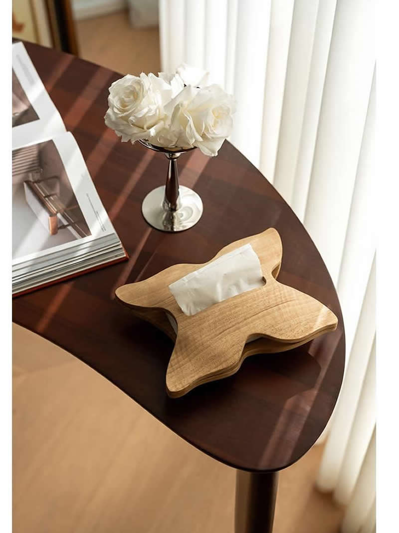 Abstract wooden butterfly art tissue box, simple office decoration