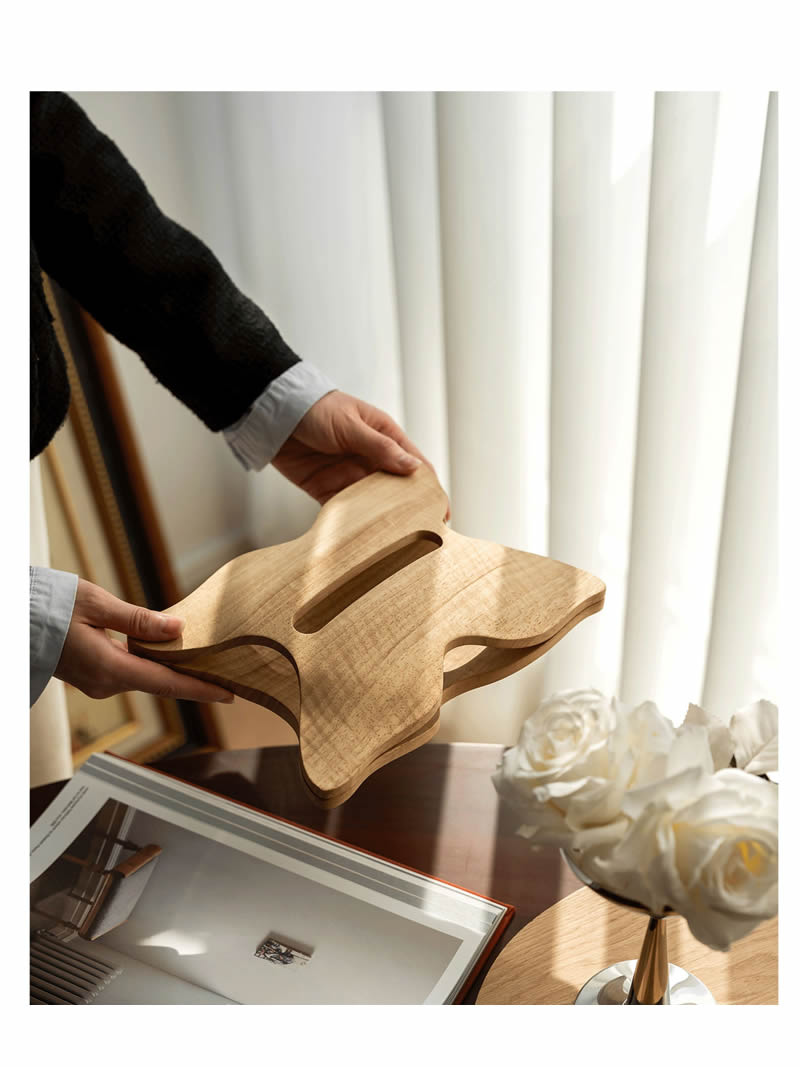 Abstract wooden butterfly art tissue box, simple office decoration