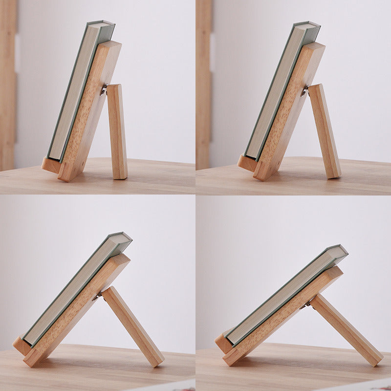 Adjustable Wooden Book Stand - Desktop Reading Holder for Books, Tablets & Documents
