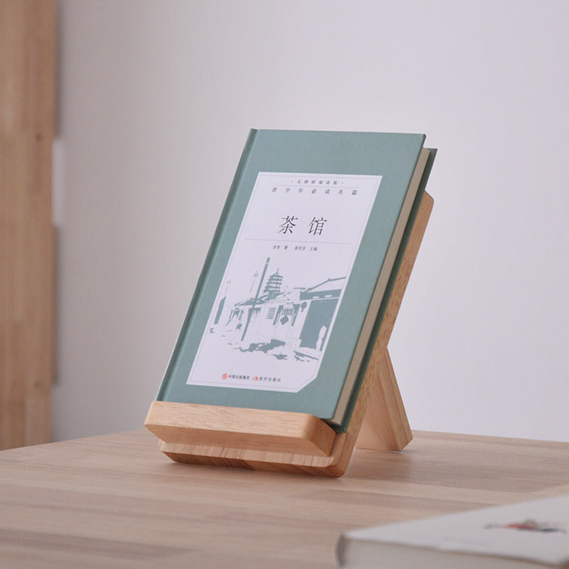 Adjustable Wooden Book Stand - Desktop Reading Holder for Books, Tablets & Documents