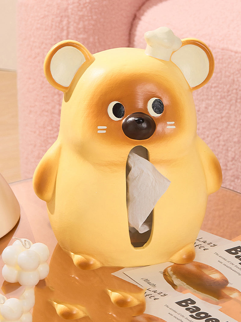 Adorable Hamster Ceramic Tissue Box Holder - Cute Animal Home Decor for Living Room, Bedroom & Office