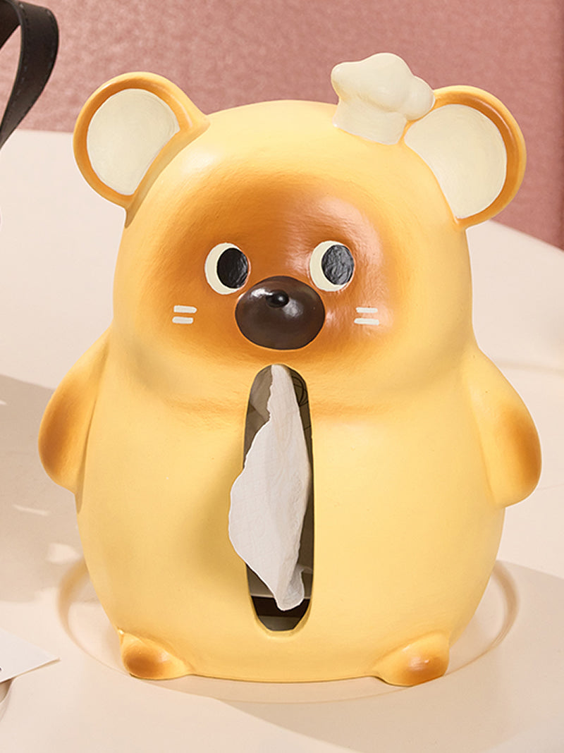 Adorable Hamster Ceramic Tissue Box Holder - Cute Animal Home Decor for Living Room, Bedroom & Office
