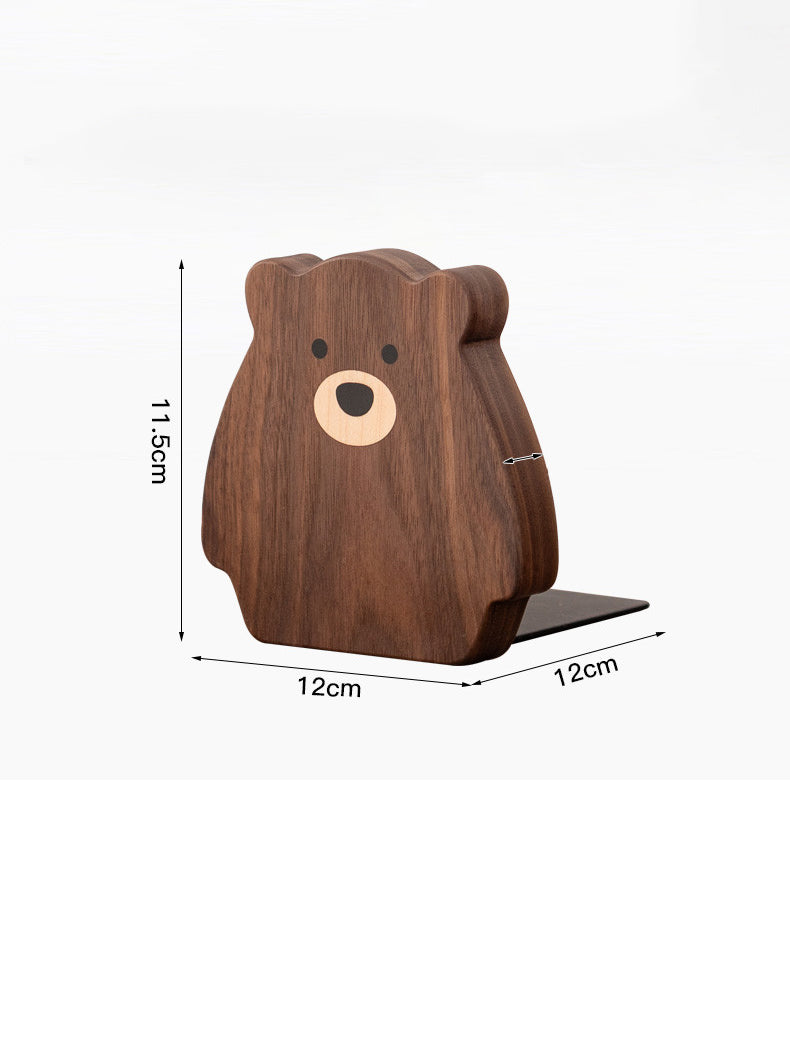 Adorable Wooden Bear Bookends - Office,Study Table Organizer