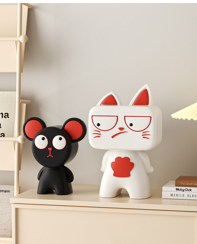 Amazing Tom & Jerry Art Sculpture - Playful Cartoon Character Desk Decor