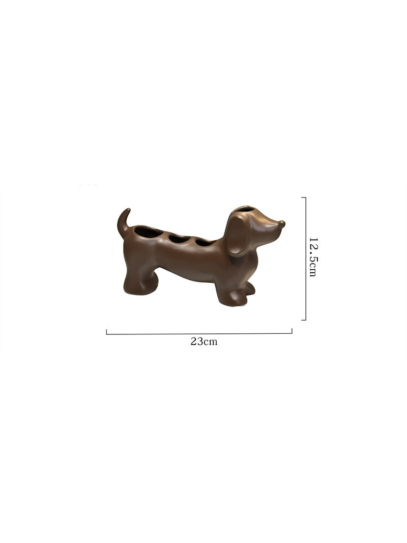 Bathroom Decoration Dog Makeup Organizer - Vanity Storage With Multi-Compartments