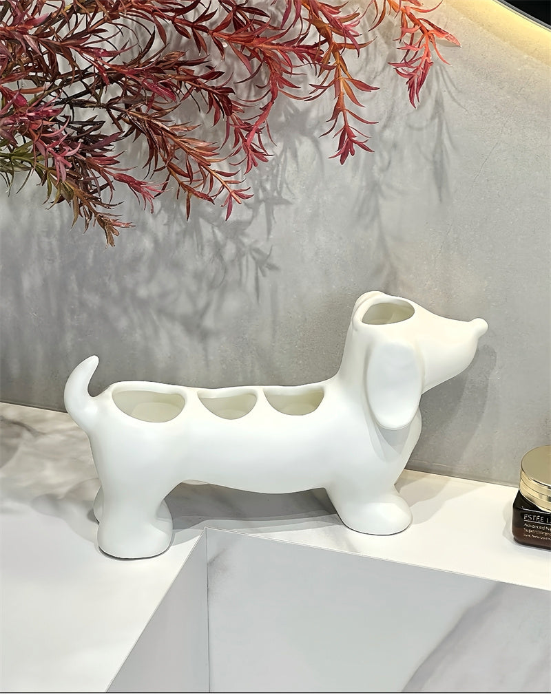 Bathroom Decoration Dog Makeup Organizer - Vanity Storage With Multi-Compartments