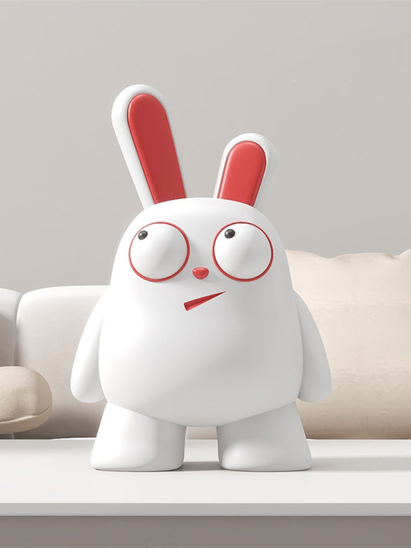 Bear And Rabbit Acting Cool Art Sculpture,Desktop Decoration, Exquisite Gifts, Shooting Props