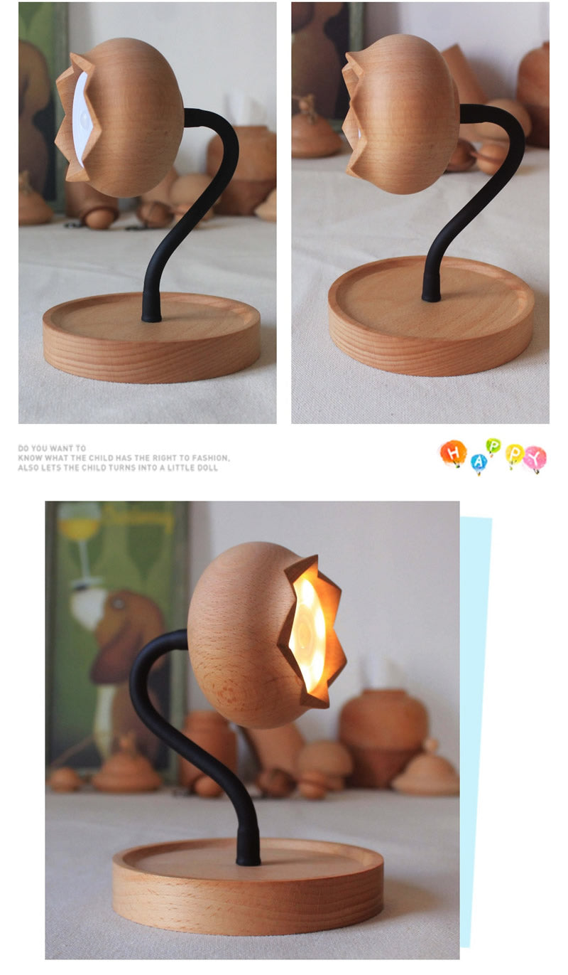 Beautiful Wooden Flower Bud Table Lamp, Unique Bedroom Decoration, Gift Idea