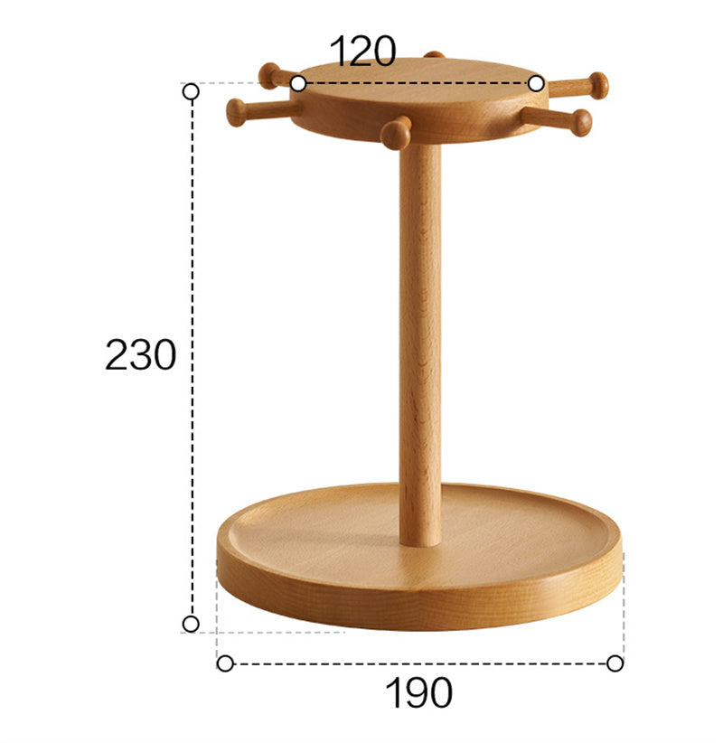 Beech Wood Hanging & Tray Organizer - Multi-Functional Desktop Storage for Small Accessories, Keys & Watches