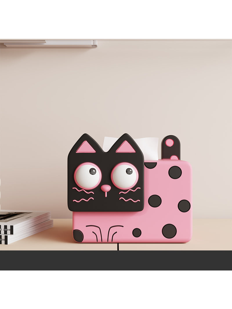 Big-Eyed Cute Cartoon Cat Tissue Box Cover - Adorable Home Decor