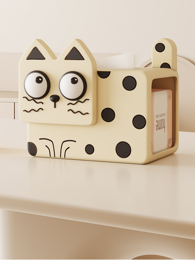 Big-Eyed Cute Cartoon Cat Tissue Box Cover - Adorable Home Decor