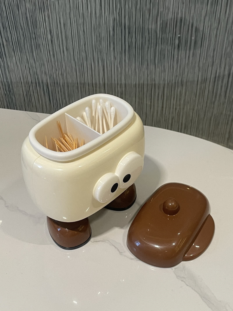 Big Eyes Cartoon Toothpick Box, Cotton Swab Box, Desktop Decoration