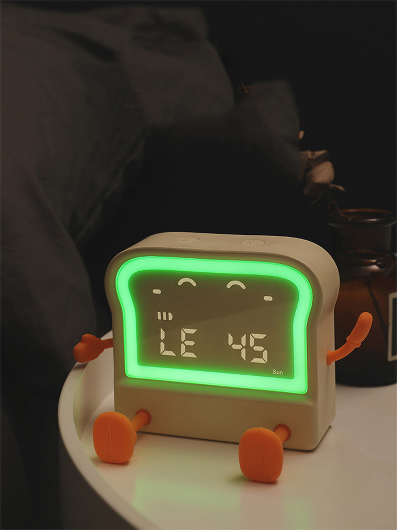 Big Foot Toast Bread Idea Clock with Phone Holder,Creative Gift