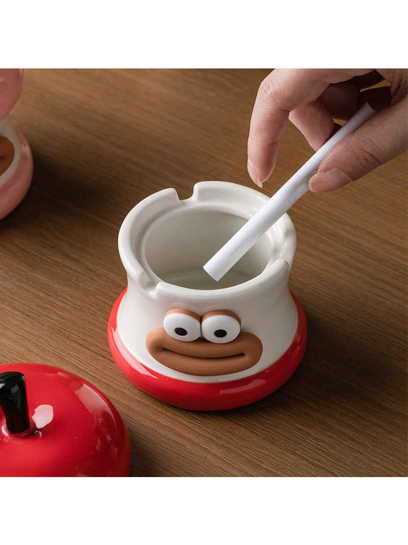 Big Lips Apple-Shaped Ashtray - Fun and Quirky Home or Office Decor