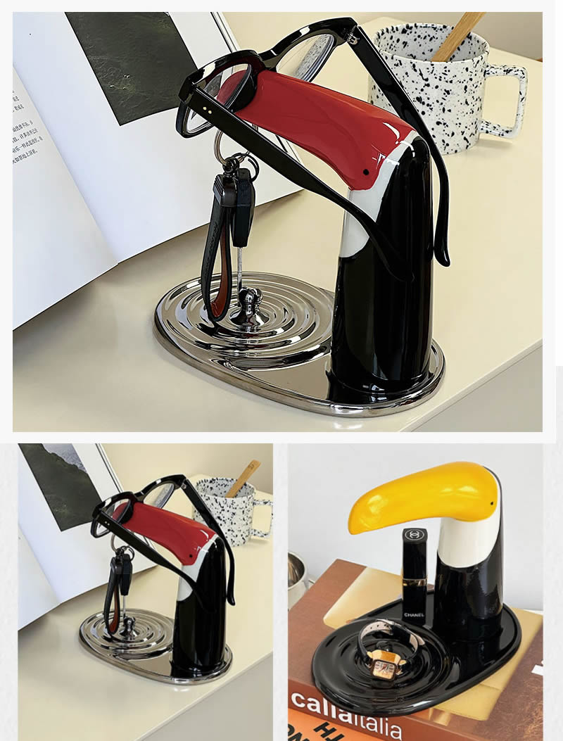 Big Monster Bird Desktop Storage Tray, Magnetic Key Holder