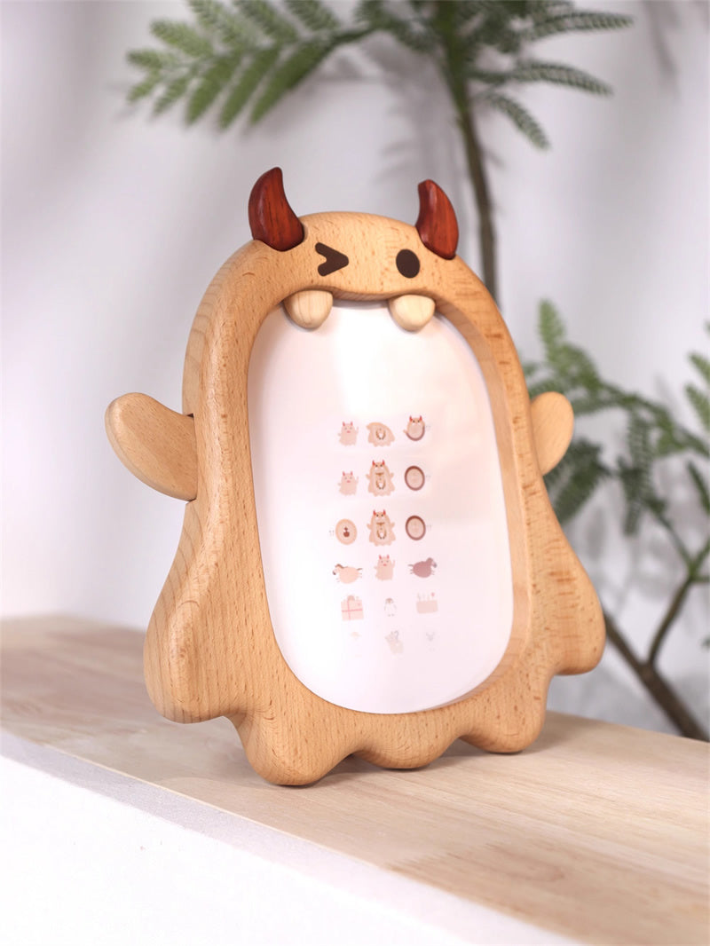 Big Mouth Monster Wooden Photo Frame,Picture Holder, Cute Desk Decor for Kids & Adults
