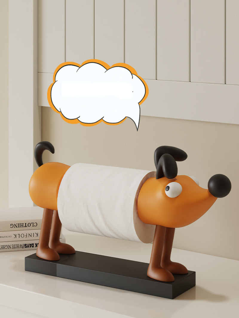 Big Nose Cartoon Dog Toilet Paper Holder, Funny Art Desktop Ornaments