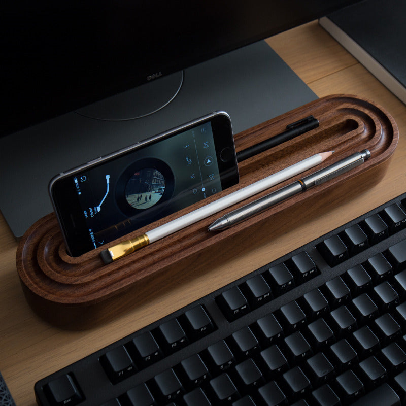 Black Walnut Office Storage Box, Paper Clip Box, Pen Holder