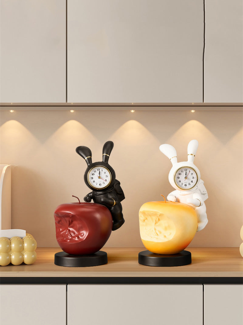 Bunny Astronaut Desk Clock - Whimsical Space-Themed Analog Clock, Fun Home & Office Decor