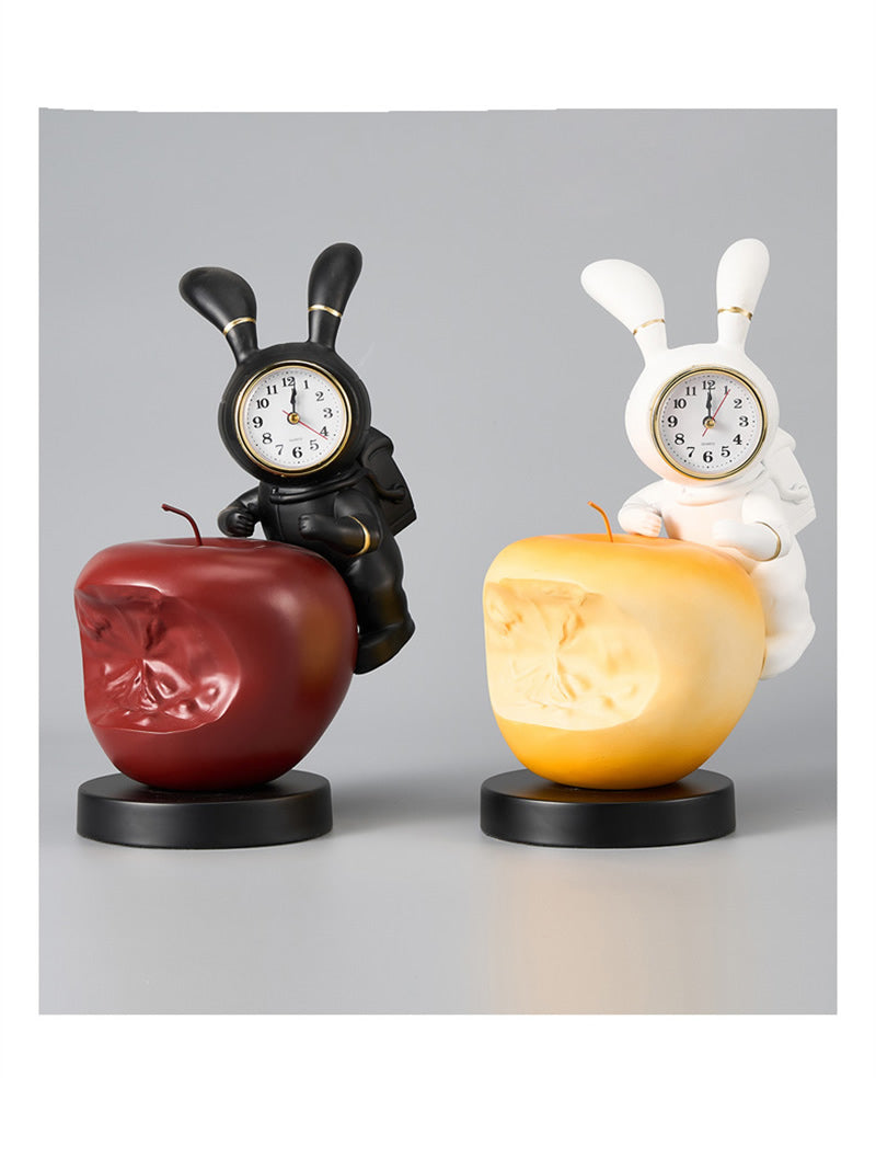 Bunny Astronaut Desk Clock - Whimsical Space-Themed Analog Clock, Fun Home & Office Decor