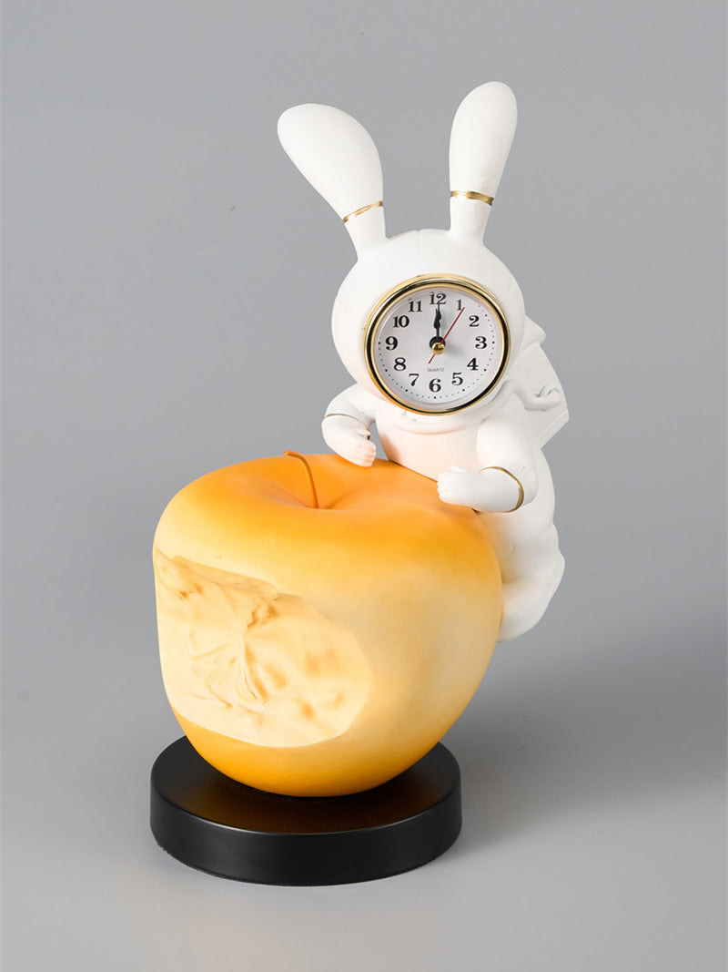 Bunny Astronaut Desk Clock - Whimsical Space-Themed Analog Clock, Fun Home & Office Decor