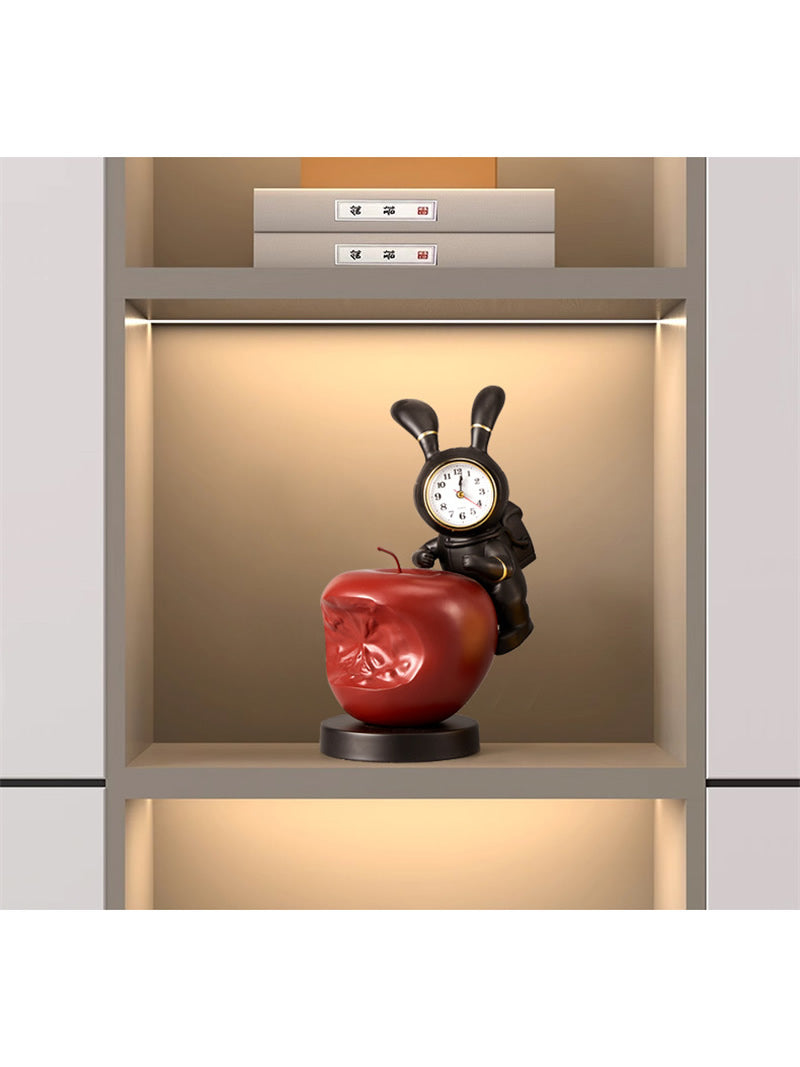 Bunny Astronaut Desk Clock - Whimsical Space-Themed Analog Clock, Fun Home & Office Decor