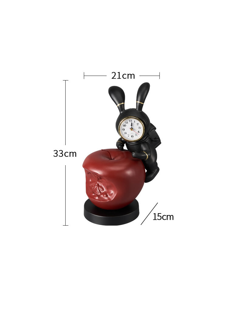 Bunny Astronaut Desk Clock - Whimsical Space-Themed Analog Clock, Fun Home & Office Decor