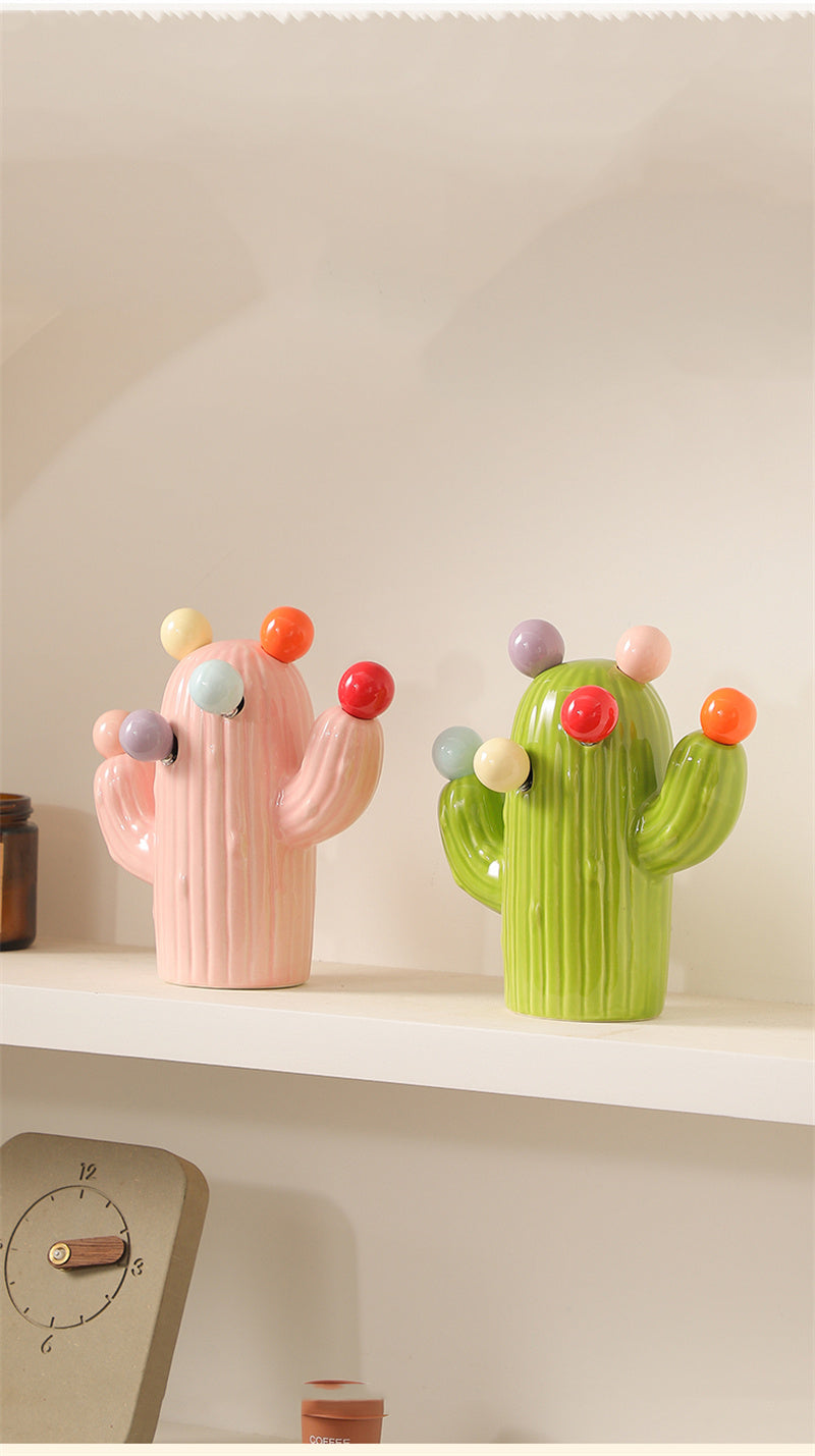 Cactus Ceramic Fruit Fork Set - 6 Colorful Mini Forks