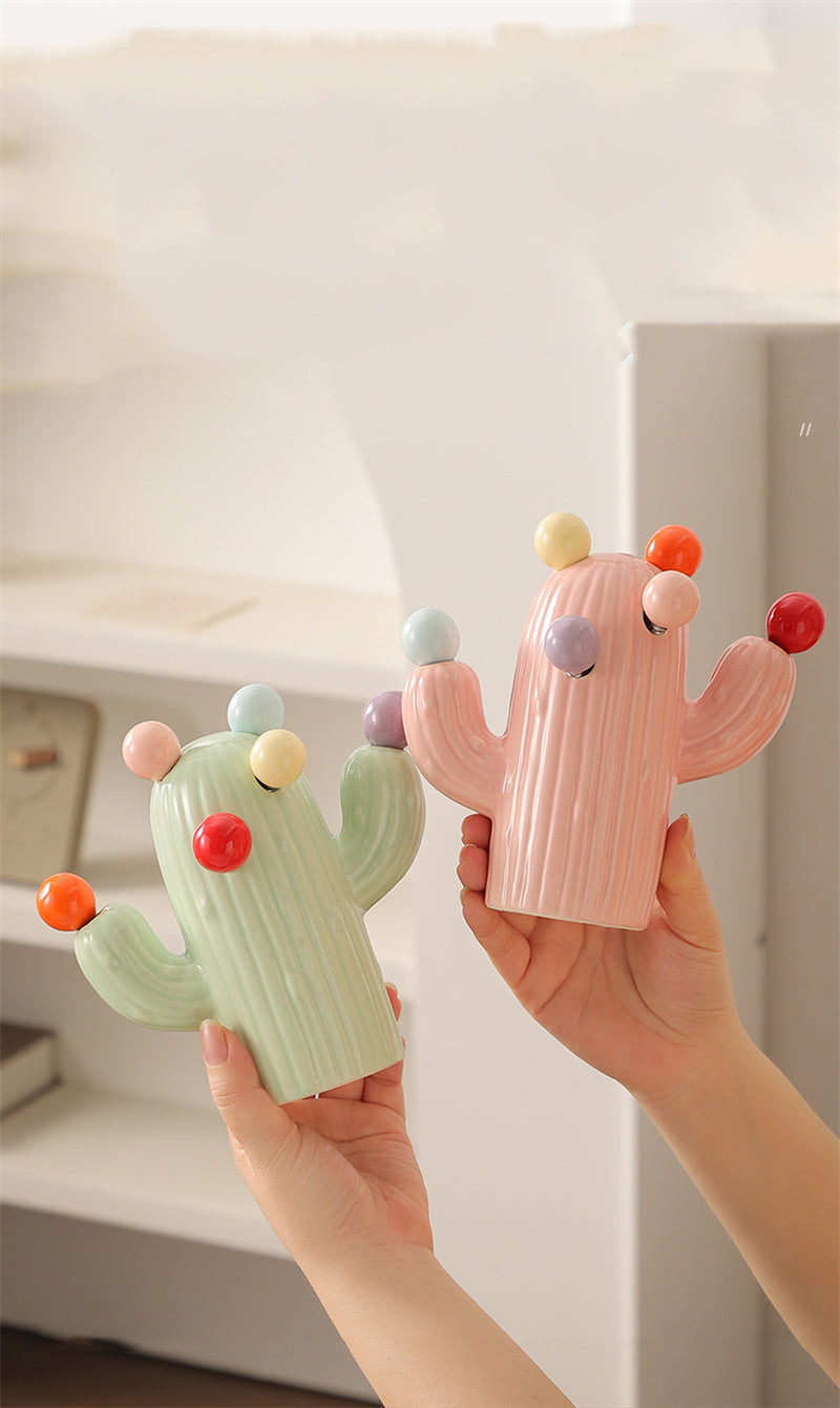 Cactus Ceramic Fruit Fork Set - 6 Colorful Mini Forks