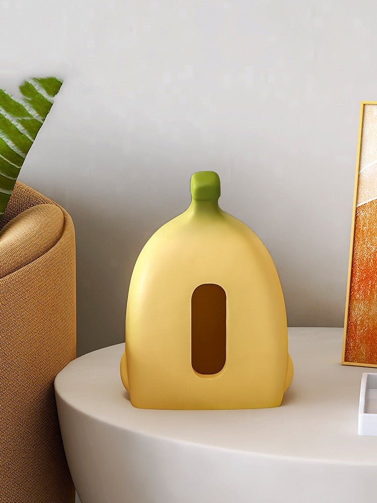 Cartoon Banana Ceramic Tissue Box, Quirky Design Gift