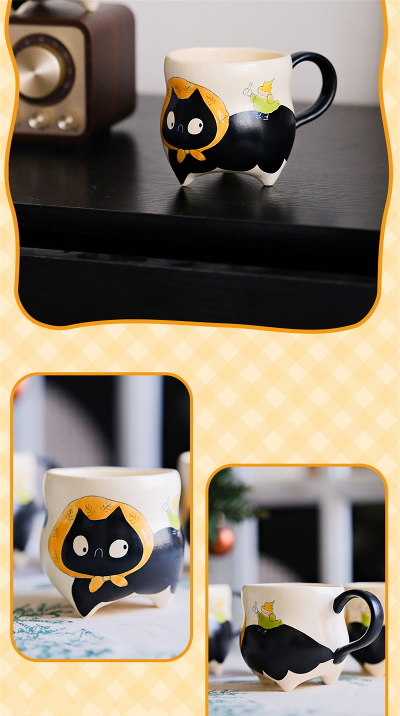 Cartoon Cat Ceramic Mugs – Cute Hand-Painted Coffee & Tea Cups for Cat Lovers
