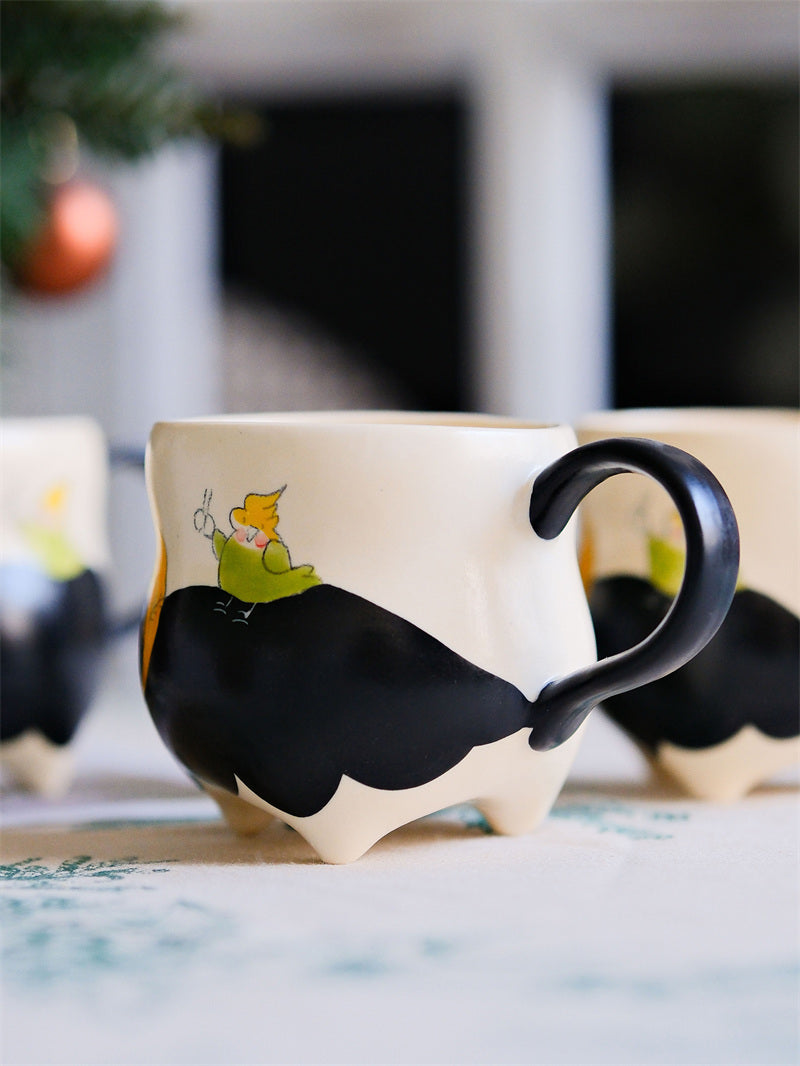 Cartoon Cat Ceramic Mugs – Cute Hand-Painted Coffee & Tea Cups for Cat Lovers