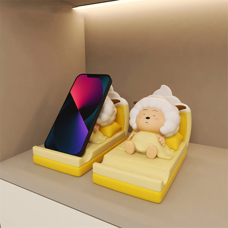 Cartoon Sheep Phone Stand, Cute Cartoon Character Decorative Holder