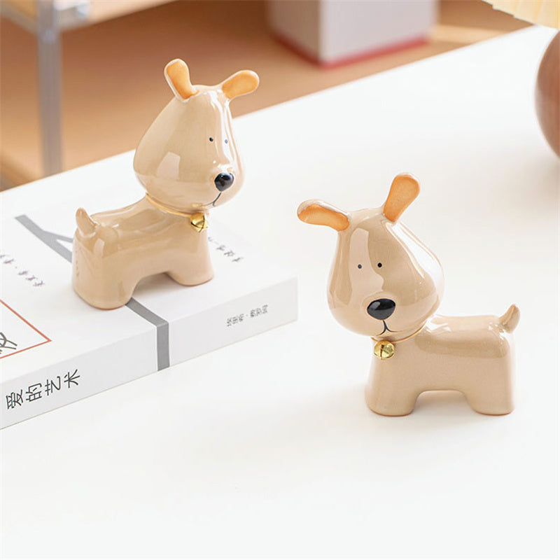 Ceramic Dog Figurines , Cute Animal - Themed Home Decor Ornaments