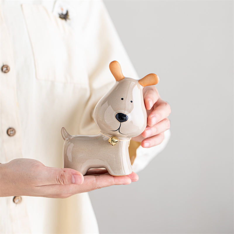 Ceramic Dog Figurines , Cute Animal - Themed Home Decor Ornaments