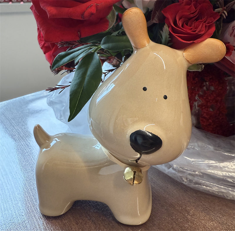Ceramic Dog Figurines , Cute Animal - Themed Home Decor Ornaments